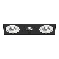 Светильник точечный Intero 16 Triple Quadro i537600706 Lightstar белый чёрный 3 лампы, основание чёрное в стиле хай-тек современный 