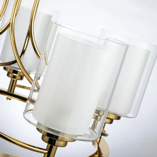 Люстра подвесная Plexus 2963-5P Favourite белая прозрачная на 5 ламп, основание золотое в стиле современный  фото 4