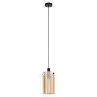 Светильник подвесной Polverara 39537 Eglo янтарный 1 лампа, основание чёрное в стиле модерн 