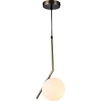 Светильник подвесной Ponzano 2040/05/01P Stilfort белый 1 лампа, основание бронзовое в стиле современный шар