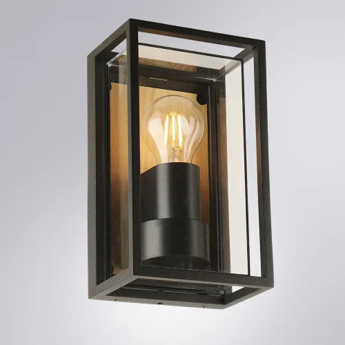 Настенный светильник Marfik A2322AL-1BR Arte Lamp уличный IP65 чёрный коричневый 1 лампа, плафон прозрачный в стиле классический E27 фото 3