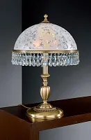 Настольная лампа P 6200 G Reccagni Angelo белая 2 лампы, основание античное бронза хрусталь металл в стиле классический 