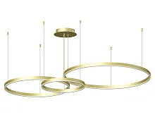 Люстра подвесная LED DIMM Тор 08223,32P(3000K) Kink Light матовая золото на 1 лампа, основание матовое золото в стиле хай-тек современный кольца