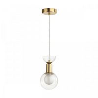 Светильник подвесной Karisma 5620/1 Lumion прозрачный 1 лампа, основание латунь в стиле современный шар