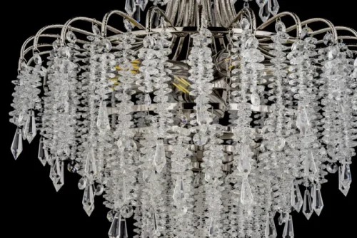 Люстра подвесная хрустальная Erli E 1.5.50.105 N Arti Lampadari прозрачная на 8 ламп, основание никель в стиле арт-деко  фото 2
