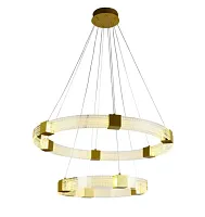 Люстра подвесная LED Misia APL.030.03.100 Aployt белая на 1 лампа, основание золотое в стиле современный кольца