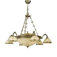 Люстра подвесная  L 6208/6+4 Reccagni Angelo жёлтая на 10 ламп, основание античное бронза в стиле классический 