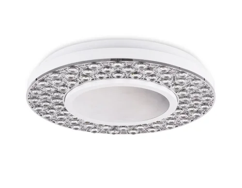 Люстра потолочная LED с пультом Acrylica Ice FA9448 Ambrella light белая хром на 1 лампа, основание хром белое в стиле современный хай-тек с пультом фото 3