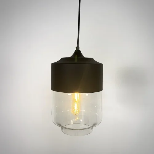 Светильник подвесной NORD A D18 Black/Transparent 190489-26 ImperiumLoft прозрачный 1 лампа, основание чёрное в стиле современный  фото 5