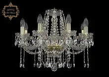 Люстра подвесная хрустальная 11.12.8.195.Gd.Sp Bohemia Art Classic прозрачная на 8 ламп, основание золотое в стиле классика 