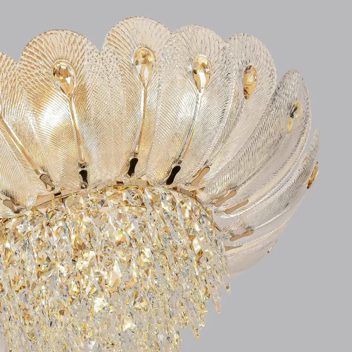 Люстра потолочная Paroti 5048/11 Odeon Light прозрачная на 11 ламп, основание золотое в стиле флористика современный  фото 5