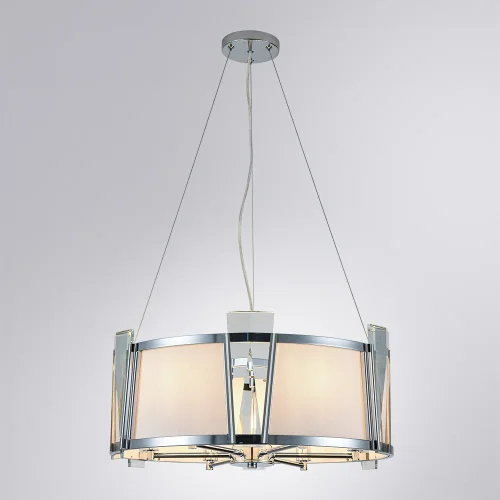 Люстра подвесная Grato A4079LM-6CC Arte Lamp белая на 6 ламп, основание хром в стиле современный  фото 2