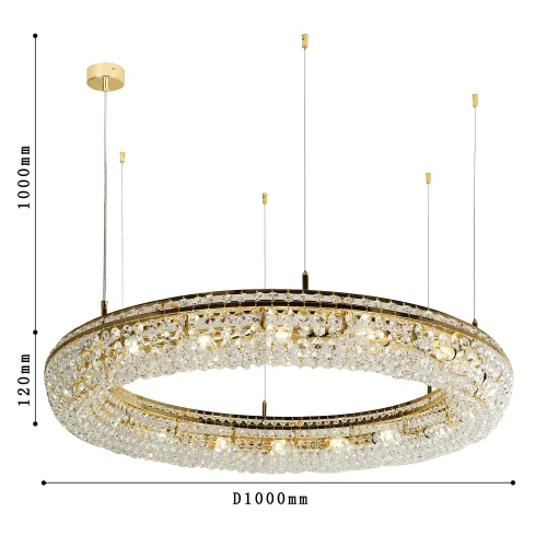 Люстра подвесная Monilibus 4015-15P Favourite прозрачная на 15 ламп, основание золотое в стиле классический  фото 3
