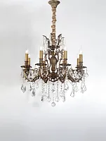 Люстра подвесная BARLETTA 122.8 antique Lucia Tucci без плафона на 8 ламп, основание бронзовое в стиле классический 