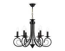 Люстра подвесная TR9612 Ambrella light без плафона на 6 ламп, основание чёрное в стиле замковый ковка современный Люстра подвесная TR9612 Ambrella light без плафона на 6 ламп, основание чёрное в стиле замковый ковка современный