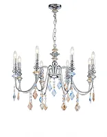 Люстра подвесная MAYA 4450.8 chrome Lucia Tucci без плафона на 8 ламп, основание голубое никель в стиле классический Люстра подвесная MAYA 4450.8 chrome Lucia Tucci без плафона на 8 ламп, основание голубое никель в стиле классический