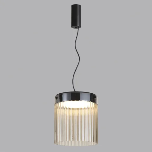 Светильник подвесной LED Pillari 5047/20L Odeon Light янтарный 1 лампа, основание чёрное в стиле современный  фото 4