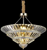 Люстра подвесная Nicole WE147.08.303 Wertmark прозрачная на 8 ламп, основание золотое в стиле арт-деко 