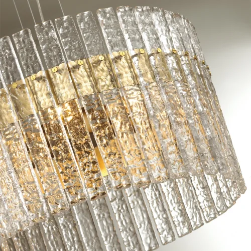 Люстра подвесная Merkale 4938/6 Odeon Light прозрачная на 6 ламп, основание матовое золото в стиле современный  фото 4