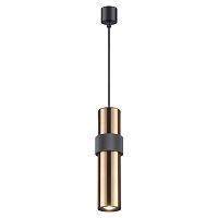 Светильник подвесной Afra 4739/5L Odeon Light золотой чёрный 1 лампа, основание чёрное в стиле модерн хай-тек трубочки