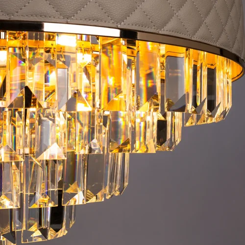 Люстра подвесная Annabelle A1008LM-8GO Arte Lamp прозрачная бежевая на 8 ламп, основание золотое в стиле арт-деко классический  фото 3