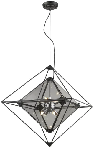 Люстра подвесная Rombo WE244.08.023 Wertmark серая прозрачная на 8 ламп, основание чёрное в стиле современный 