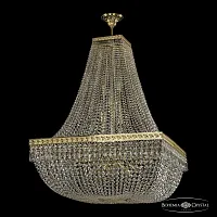 Люстра потолочная хрустальная 19012/H2/80IV G Bohemia Ivele Crystal прозрачная на 22 лампы, основание золотое в стиле классика sp