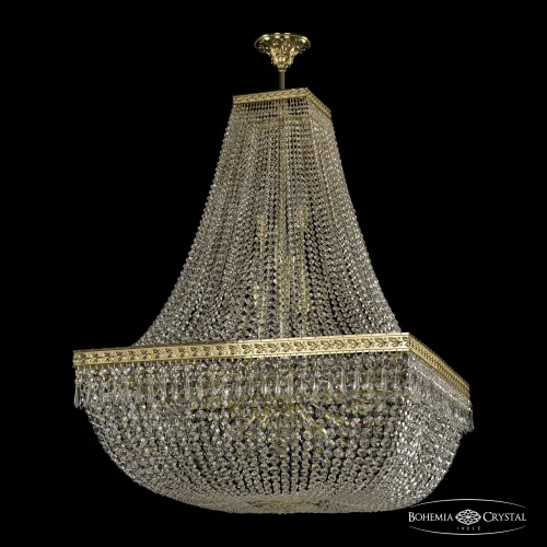 Люстра потолочная хрустальная 19012/H2/80IV G Bohemia Ivele Crystal прозрачная на 22 лампы, основание золотое в стиле классический sp