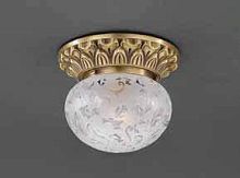 Светильник потолочный PL 7711/1 Reccagni Angelo белый 1 лампа, основание античное бронза в стиле классический 