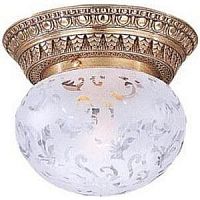 Светильник потолочный PL 7821/1 Reccagni Angelo белый 1 лампа, основание золотое в стиле классика 