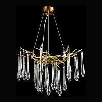 Люстра подвесная Adams LSP-8605 Lussole прозрачная на 7 ламп, основание матовое золото в стиле современный Люстра подвесная Adams LSP-8605 Lussole прозрачная на 7 ламп, основание матовое золото в стиле современный