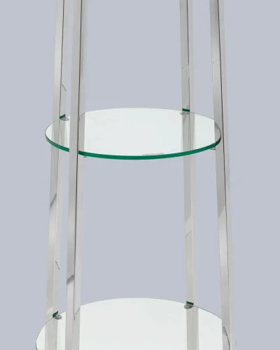 Стеллаж Ланс, прозрачное стекло, сталь серебро УТ000036348 Stool Group, размеры - *1830**530 мм фото 5
