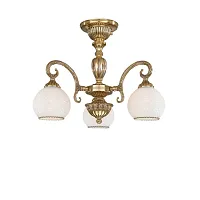 Люстра потолочная  PL 8520/3 Reccagni Angelo белая на 3 лампы, основание золотое в стиле классический 