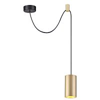 Светильник подвесной Lucas 3898/1 Odeon Light золотой 1 лампа, основание чёрное в стиле современный хай-тек 