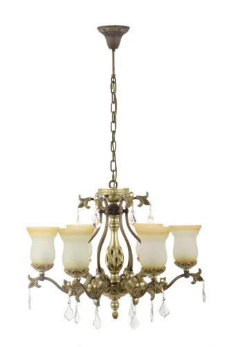 Люстра подвесная Dorato E 1.1.6.300 S Dio D'Arte белая на 6 ламп, основание коричневое в стиле классический 