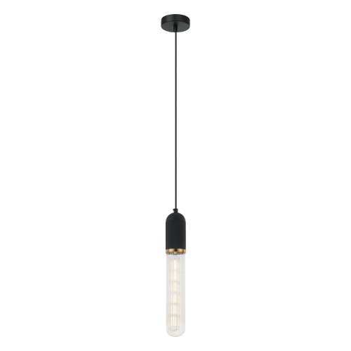 Светильник подвесной Blount LSP-8786 Lussole прозрачный 1 лампа, основание чёрное в стиле хай-тек современный трубочки