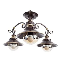 Люстра потолочная Grazioso A4577PL-3CK Arte Lamp прозрачная на 3 лампы, основание коричневое в стиле кантри 