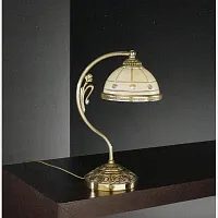 Настольная лампа P 7104 P Reccagni Angelo бежевая 1 лампа, основание золотое латунь металл в стиле классический 