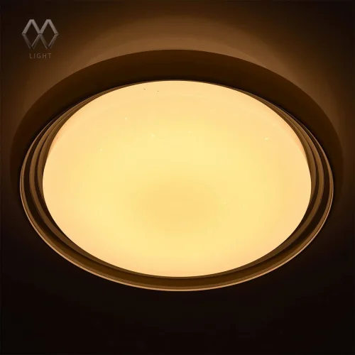 Люстра с пультом LED Ривз 674011901 MW-Light белая на 1 лампа, основание серое в стиле хай-тек с пультом фото 5