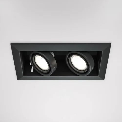 Светильник карданный Metal DL008-2-02-B Maytoni чёрный 2 лампы, основание чёрное в стиле современный 