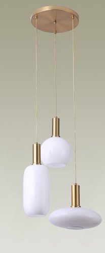 Светильник подвесной Martin V2892-3P Moderli белый 3 лампы, основание золотое в стиле современный каскад фото 3