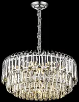 Люстра подвесная Krista WE130.13.103 Wertmark прозрачная на 13 ламп, основание хром в стиле классика модерн 