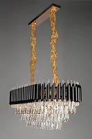 Люстра подвесная хрустальная Certaldo OML-81803-13 Omnilux прозрачная на 13 ламп, основание чёрное золотое в стиле классический 