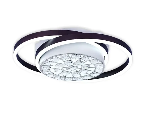 Люстра потолочная LED с пультом FA149 Ambrella light коричневая на 1 лампа, основание коричневое в стиле хай-тек с пультом кольца фото 3