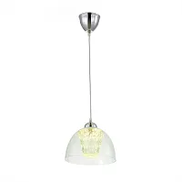 Светильник подвесной LED Топаз CL717113 Citilux прозрачный 1 лампа, основание хром в стиле современный 