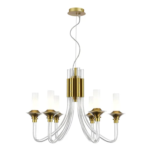 Люстра подвесная Vetrano SL1241.203.06 ST-Luce белая на 6 ламп, основание золотое в стиле современный 