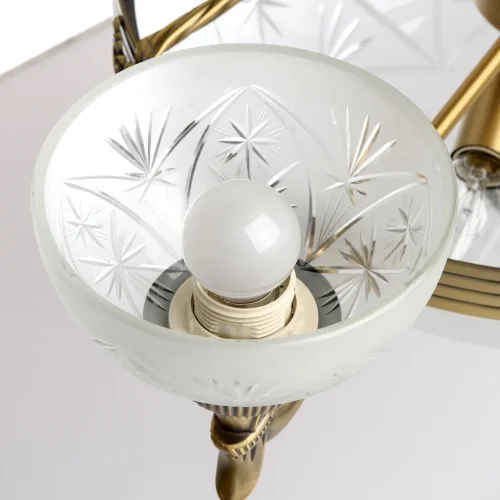 Люстра подвесная Афродита 317012006 MW-Light белая на 3 лампы, основание латунь в стиле классический  фото 11