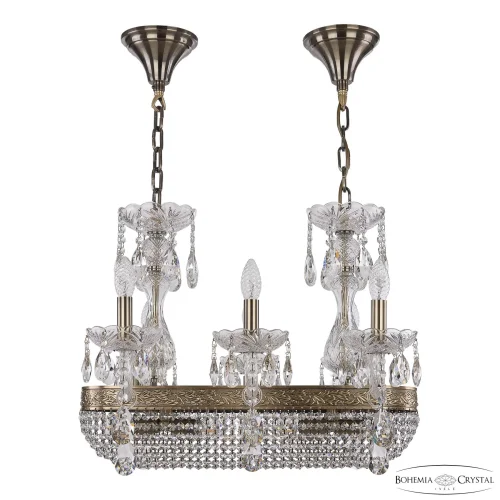 Люстра подвесная 1452/6/195/600 FP Bohemia Ivele Crystal без плафона на 10 ламп, основание прозрачное бронзовое в стиле классический sp