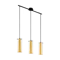 Светильник подвесной Pinto Gold 97652 Eglo золотой прозрачный 3 лампы, основание чёрное в стиле современный 