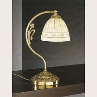 Настольная лампа P 7154 P Reccagni Angelo бежевая 1 лампа, основание золотое латунь металл в стиле классический 